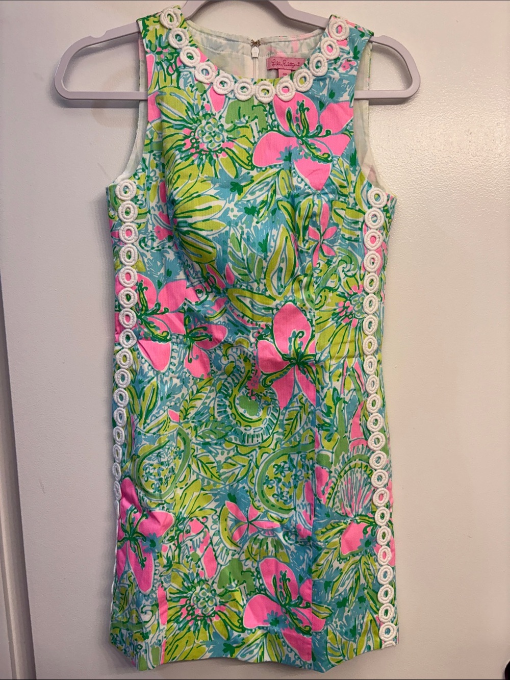 Lilly Pulitzer Pink, Lime & Aqua Floral Shift Dress